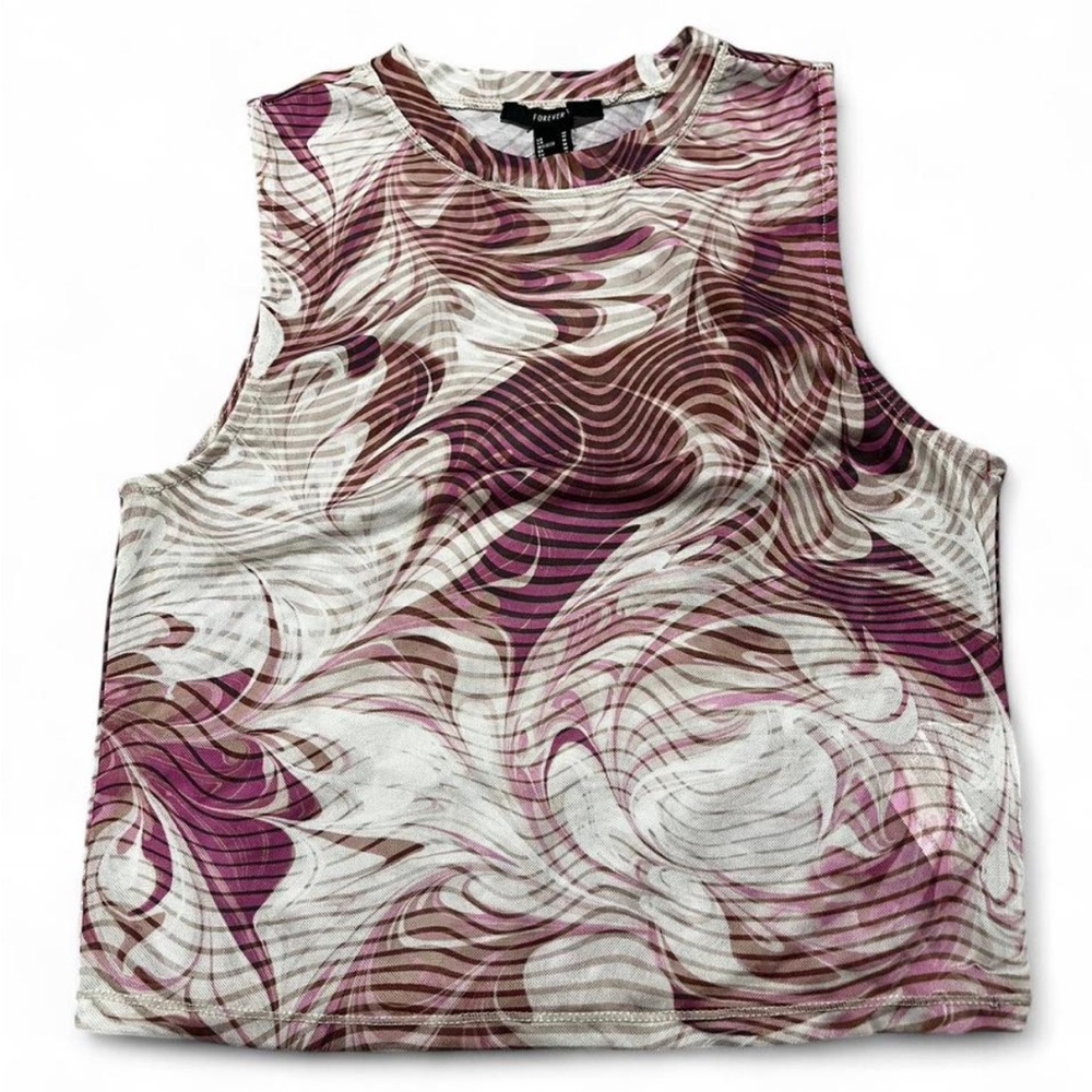 White and Pink sheer Tee Tank Top